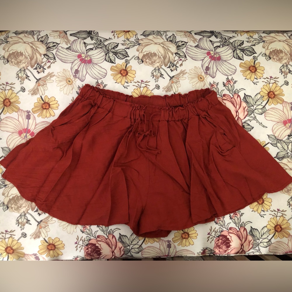 Burnt Orange Flowy Short